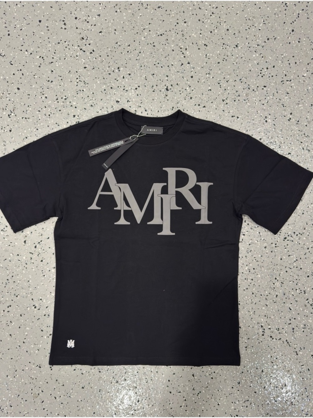 AMIRI Black Short-Sleeve T-Shirt with Gray Logo